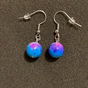 Pink and blue and white balls glass